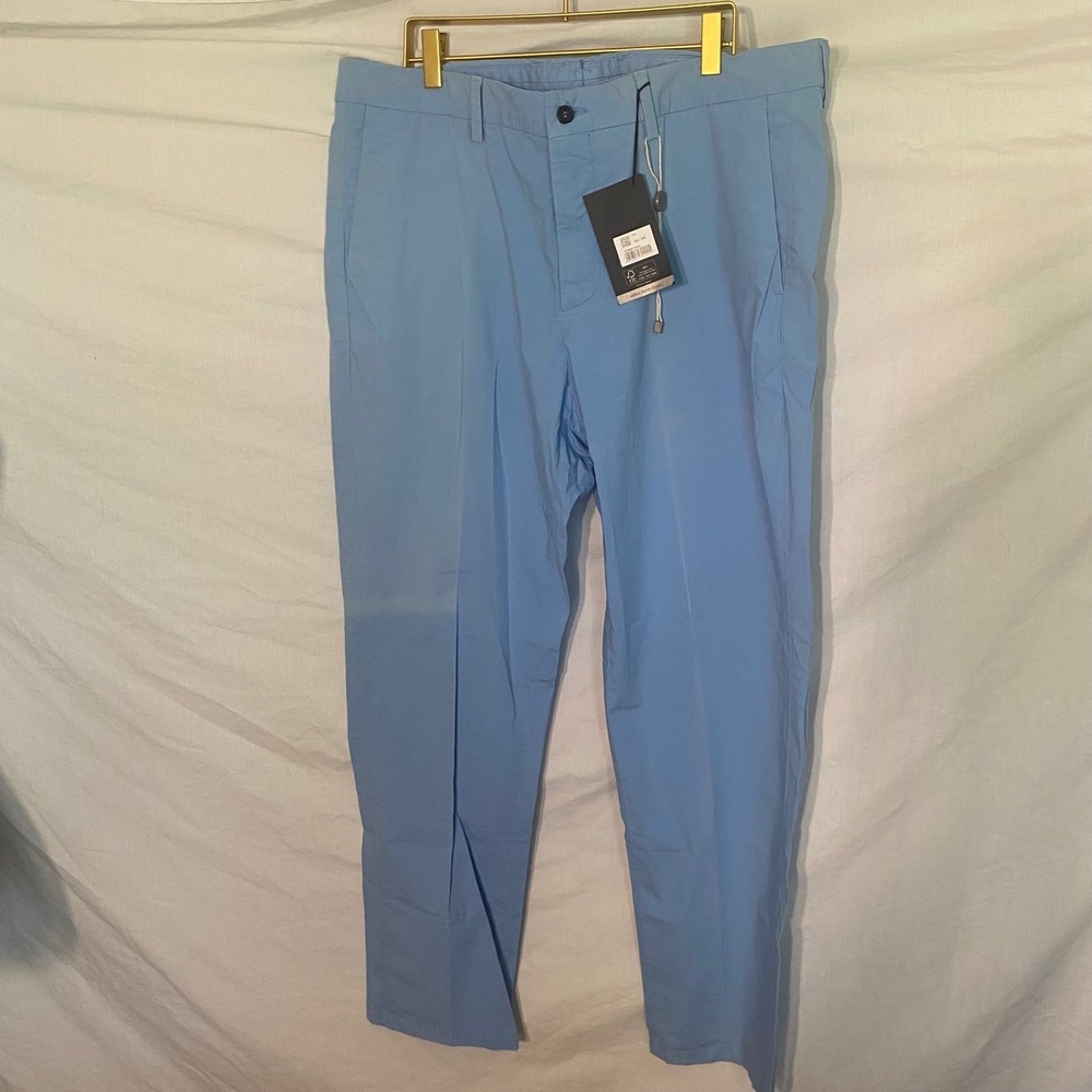 Dunhill London Mens Light Blue Cotton Stretch Trousers Italian Sz 54R MSRP $361